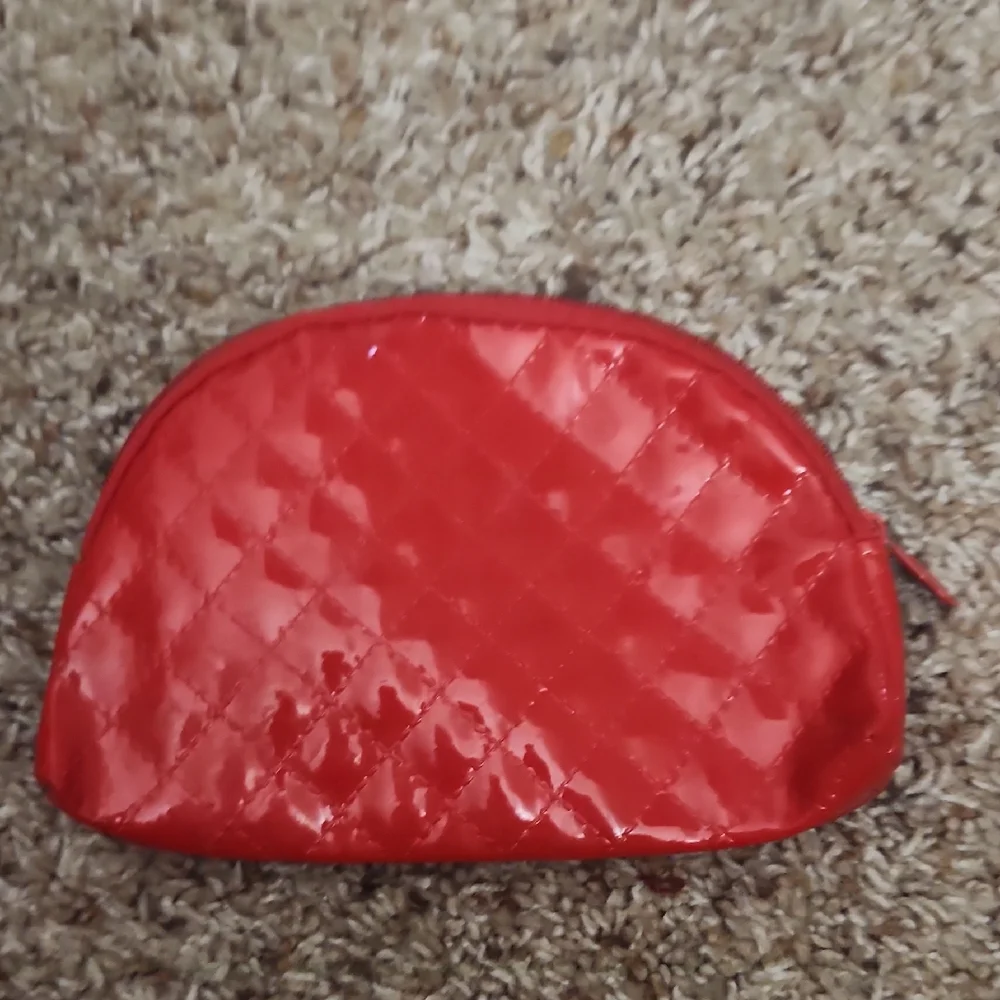 Ipsy Red Quilted Women's Makeup Bag